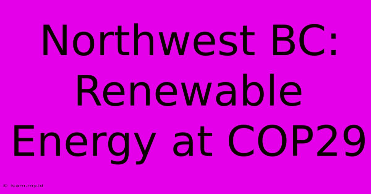 Northwest BC: Renewable Energy At COP29