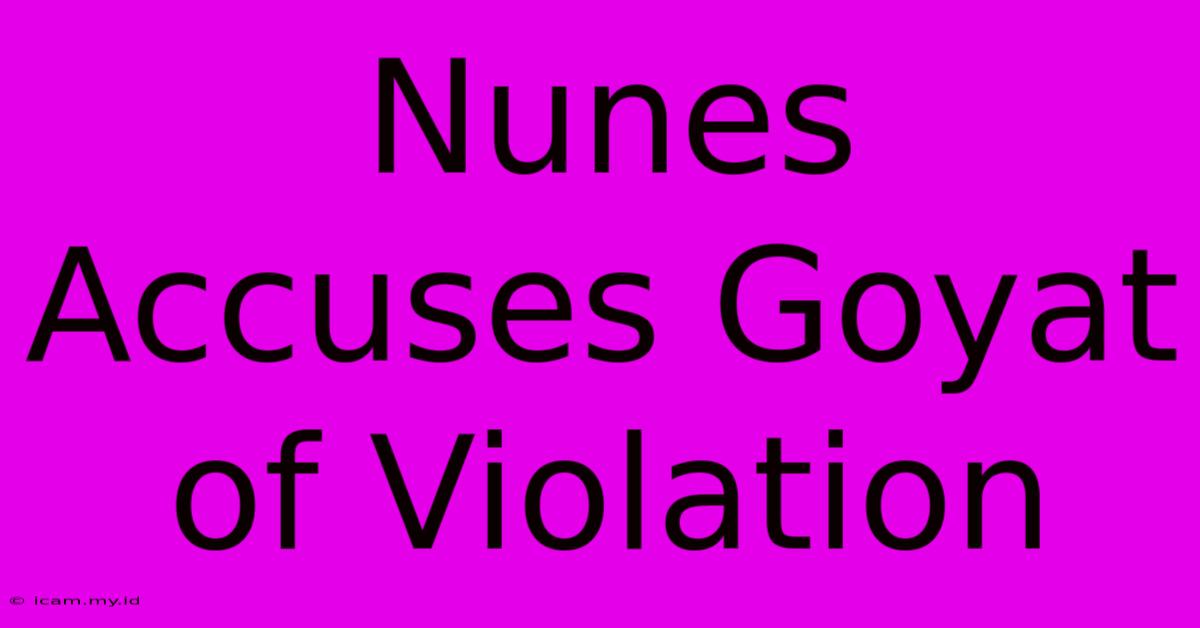 Nunes Accuses Goyat Of Violation