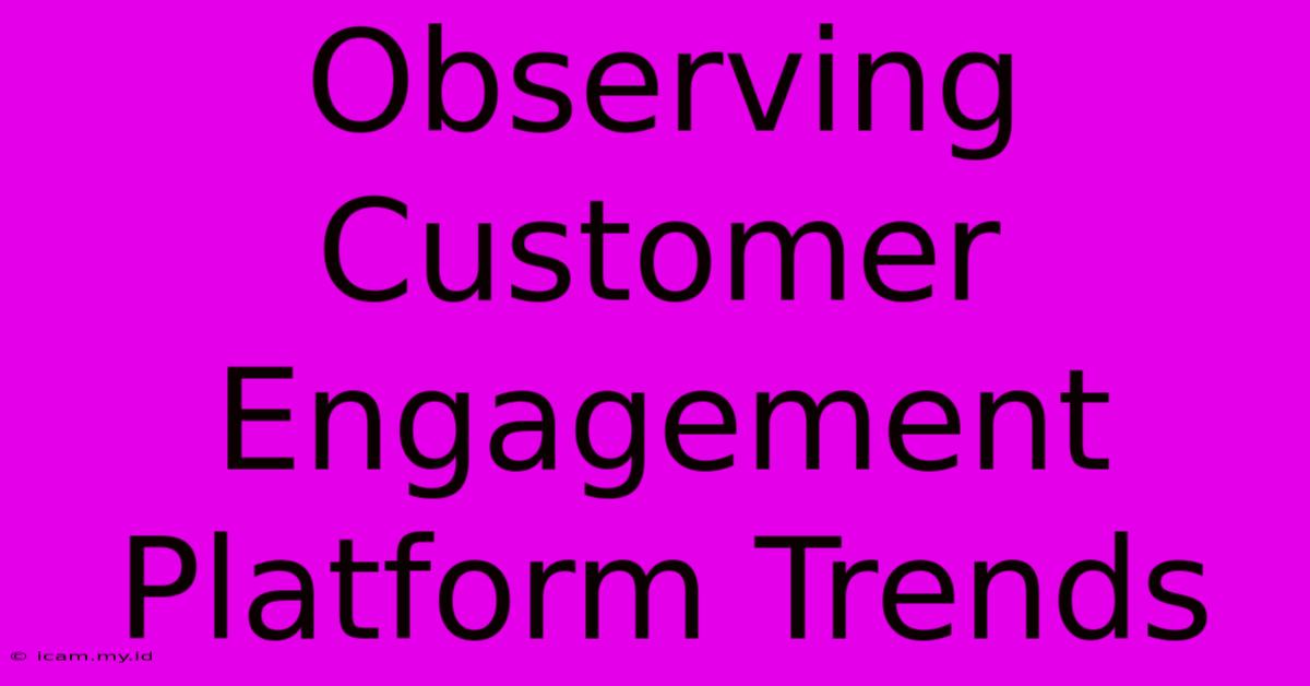 Observing Customer Engagement Platform Trends