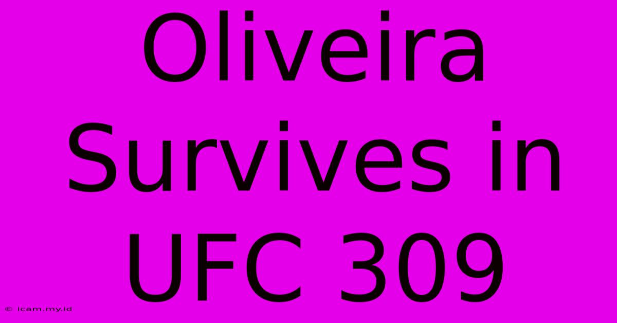 Oliveira Survives In UFC 309