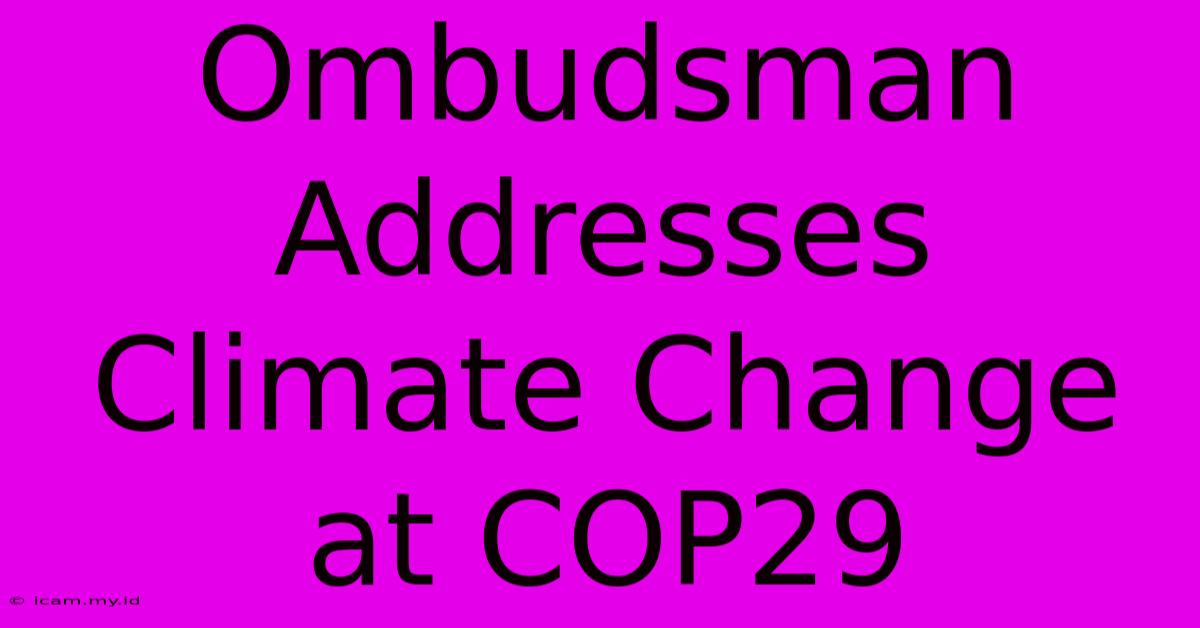 Ombudsman Addresses Climate Change At COP29