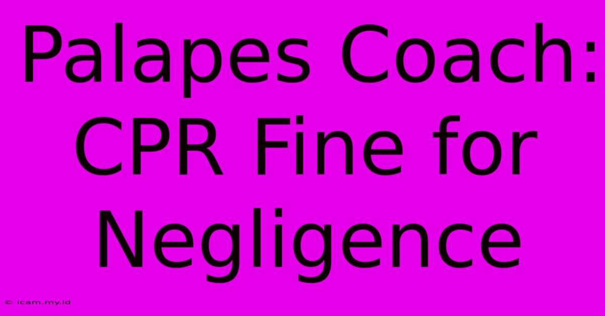 Palapes Coach: CPR Fine For Negligence