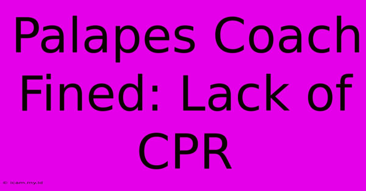 Palapes Coach Fined: Lack Of CPR