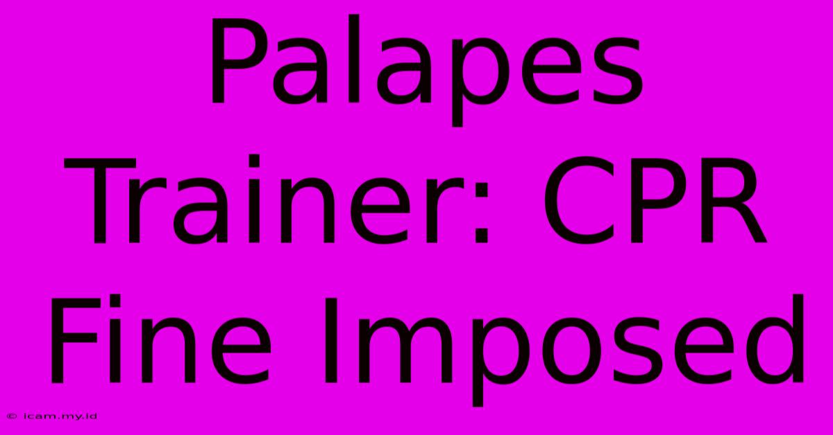 Palapes Trainer: CPR Fine Imposed