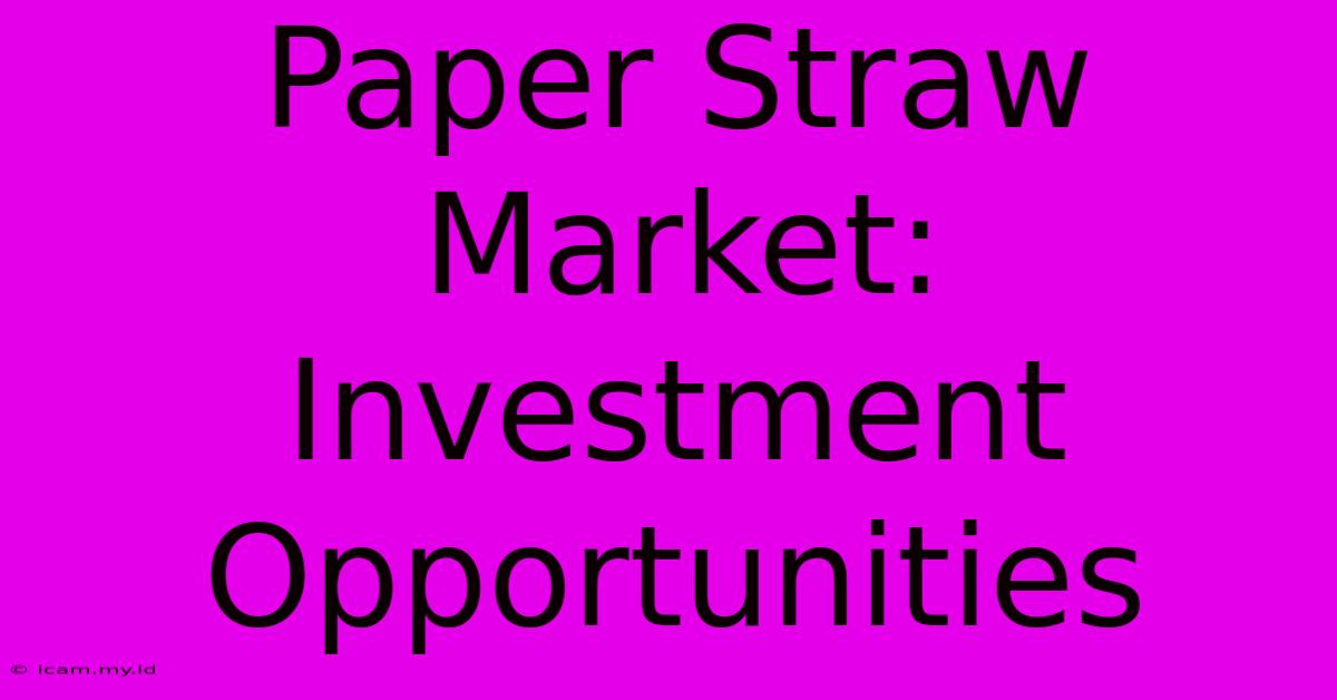 Paper Straw Market: Investment Opportunities