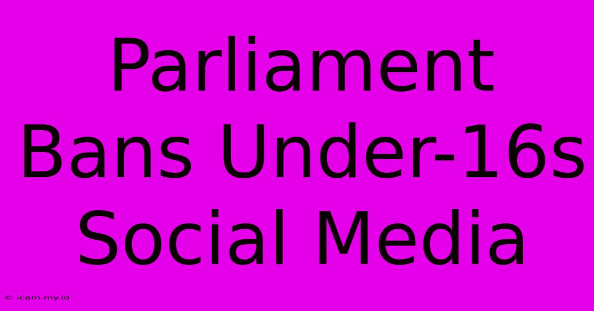 Parliament Bans Under-16s Social Media