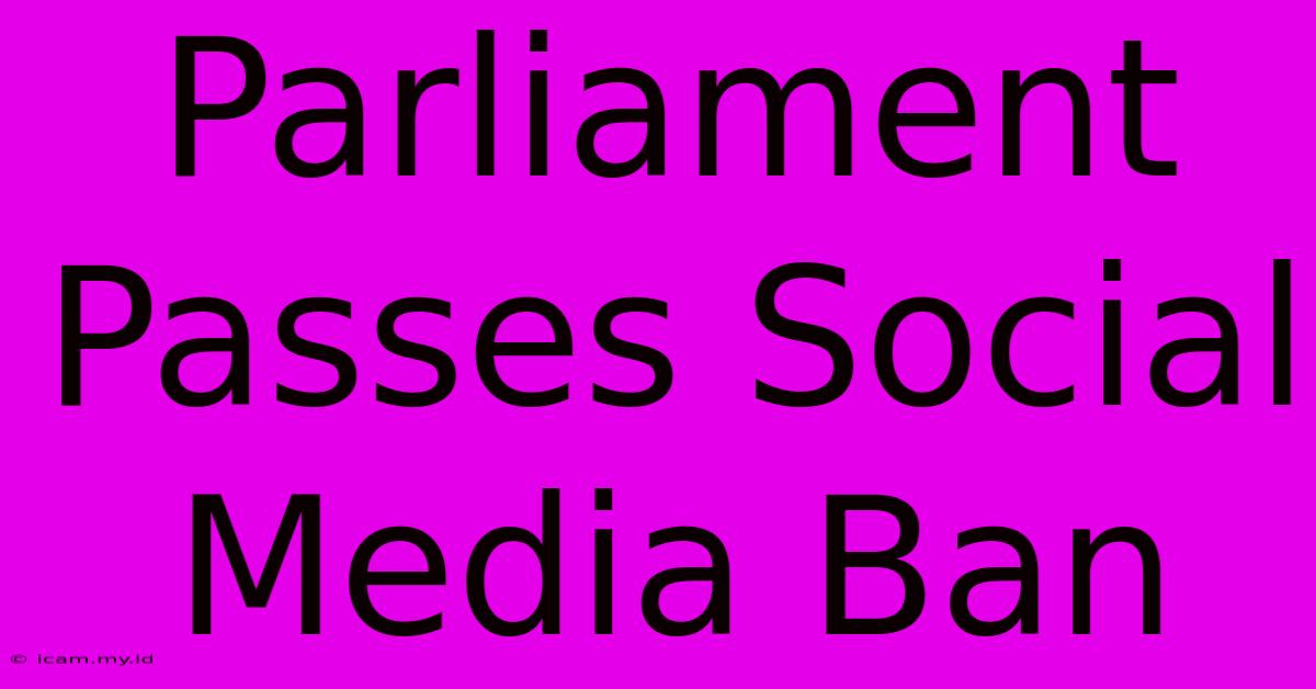 Parliament Passes Social Media Ban