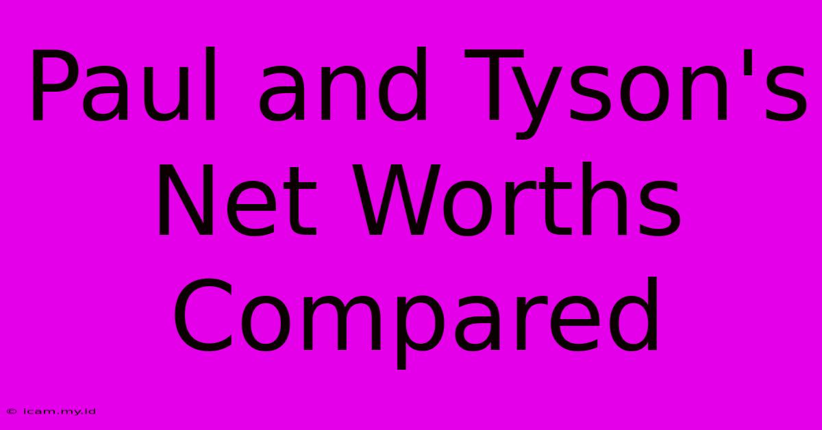 Paul And Tyson's Net Worths Compared