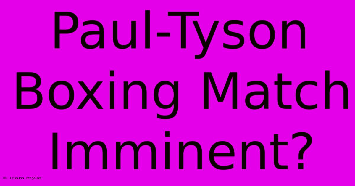 Paul-Tyson Boxing Match Imminent?