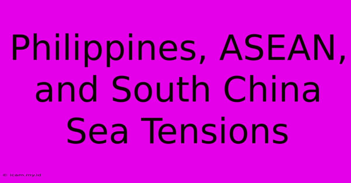 Philippines, ASEAN, And South China Sea Tensions