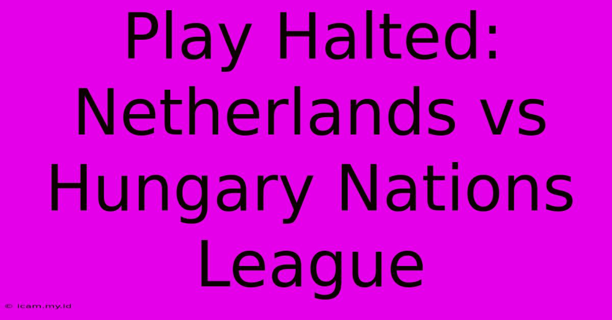 Play Halted: Netherlands Vs Hungary Nations League