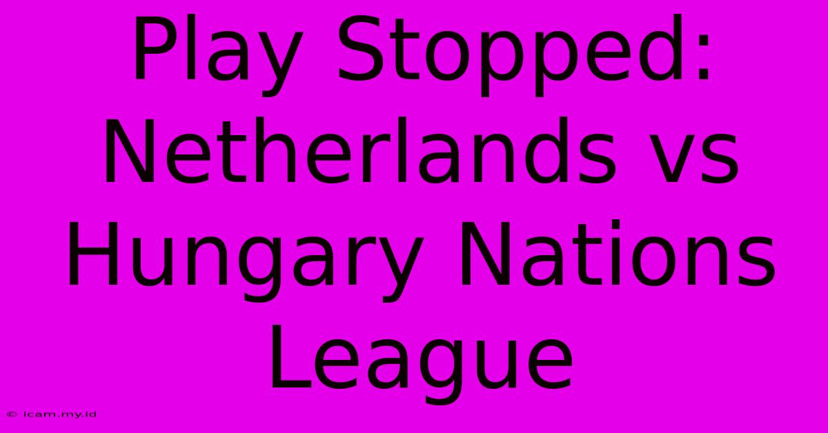 Play Stopped: Netherlands Vs Hungary Nations League