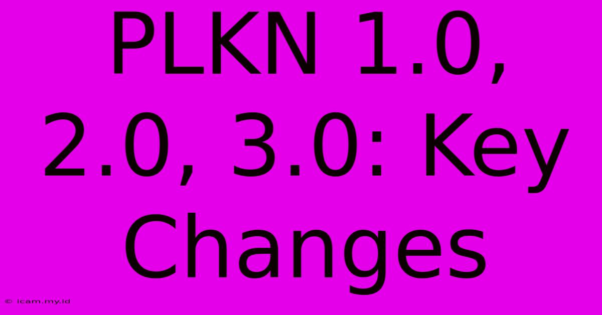 PLKN 1.0, 2.0, 3.0: Key Changes