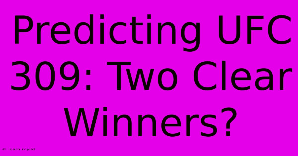 Predicting UFC 309: Two Clear Winners?