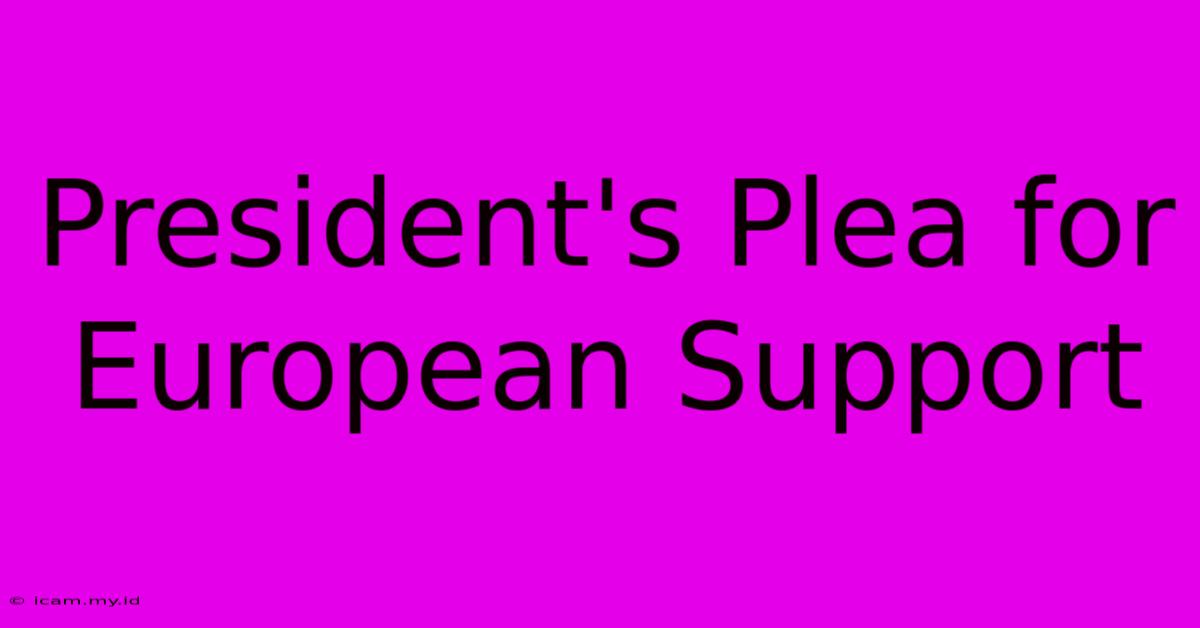 President's Plea For European Support