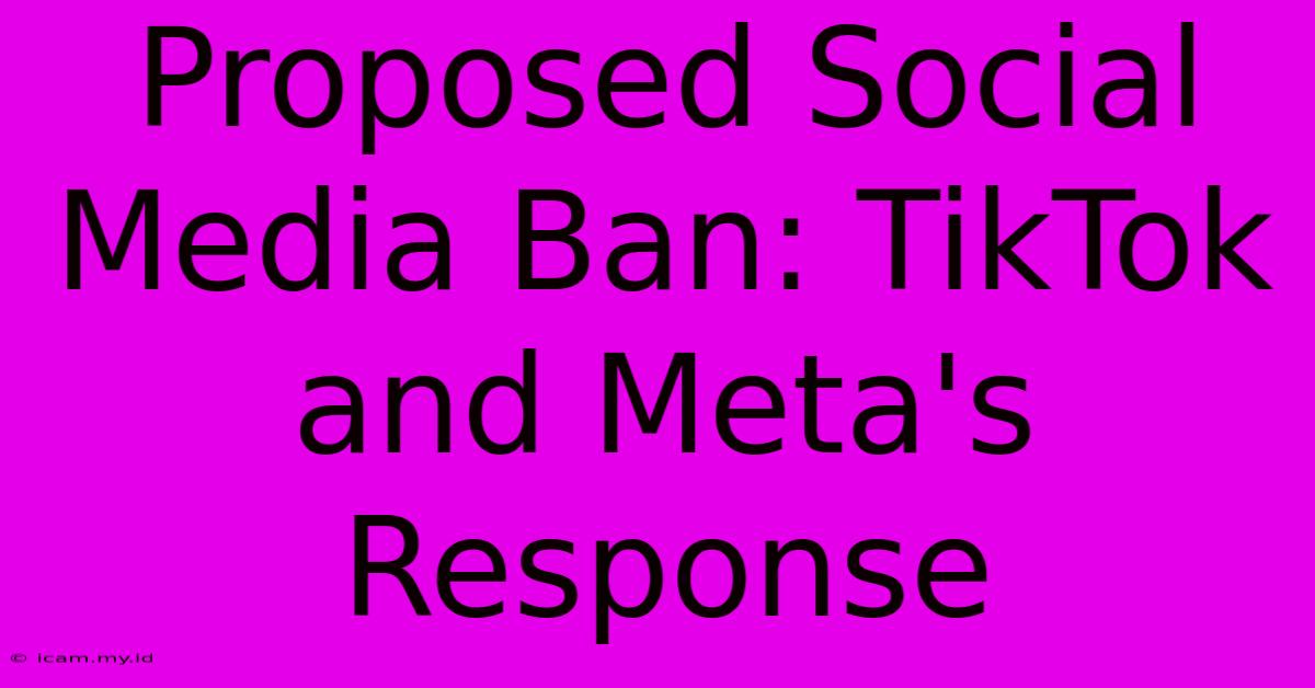 Proposed Social Media Ban: TikTok And Meta's Response