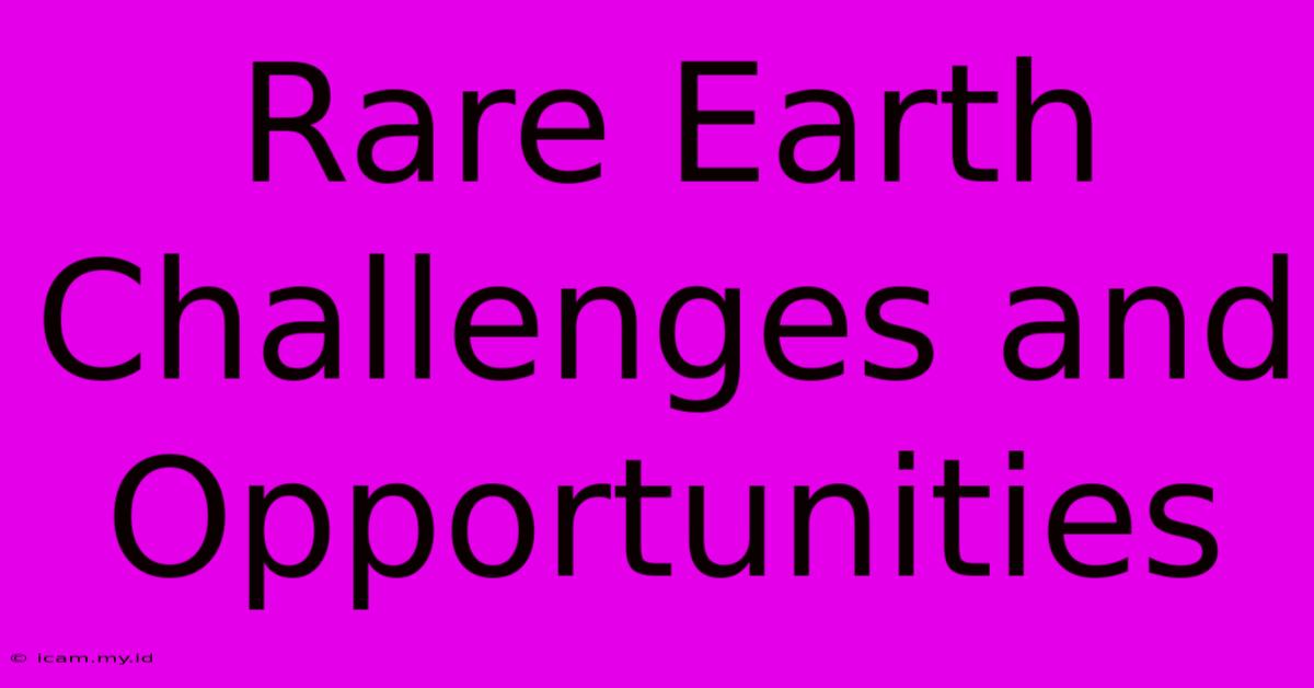 Rare Earth Challenges And Opportunities