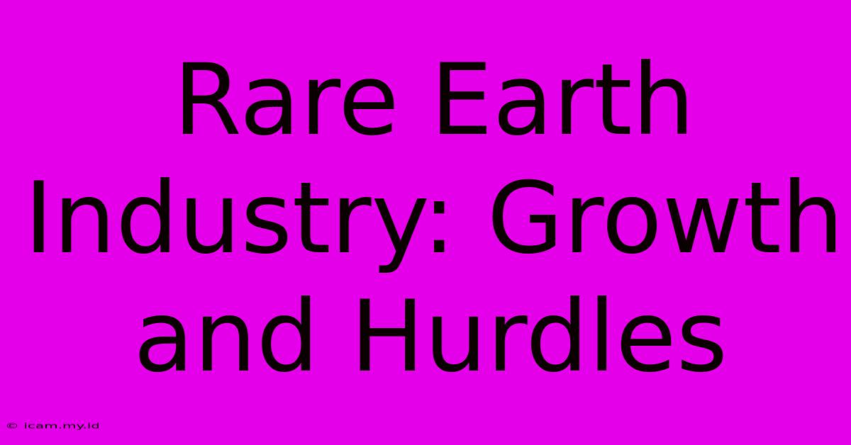 Rare Earth Industry: Growth And Hurdles