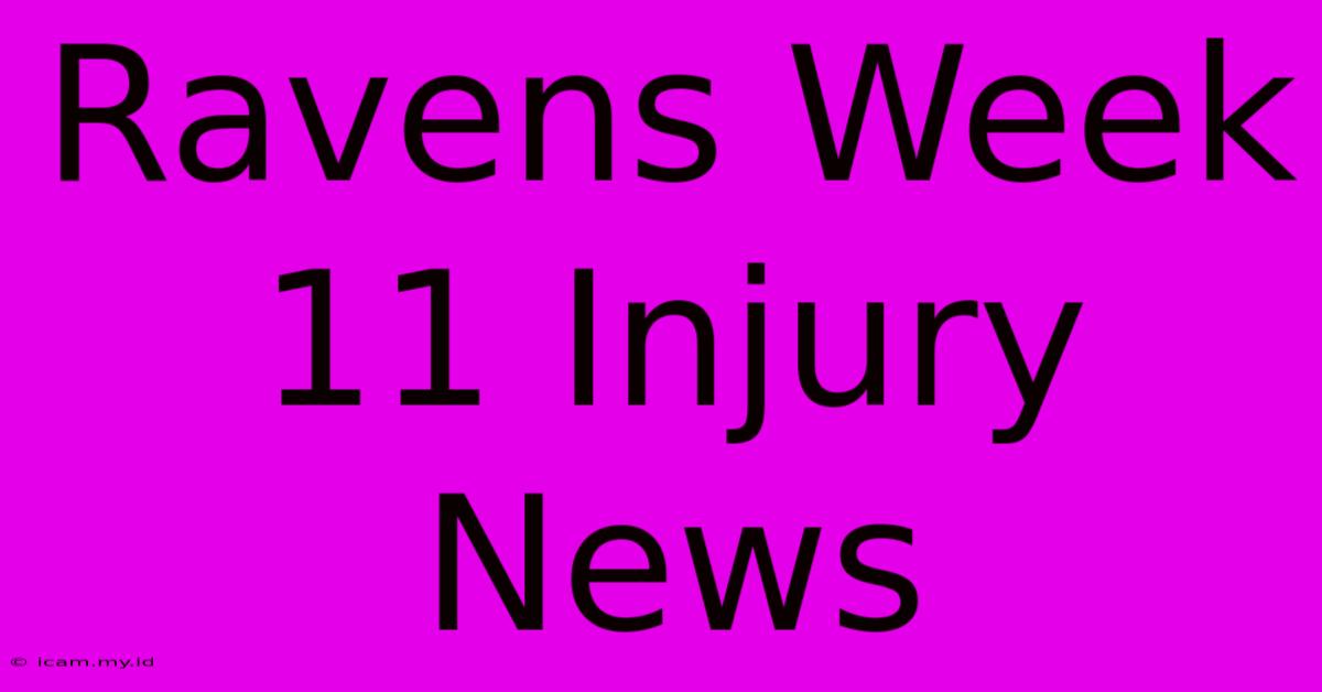 Ravens Week 11 Injury News