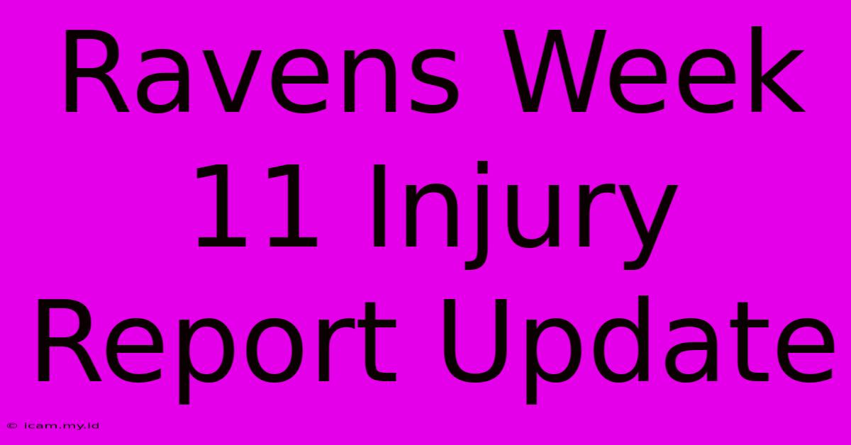 Ravens Week 11 Injury Report Update