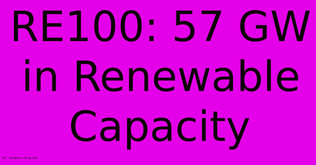 RE100: 57 GW In Renewable Capacity