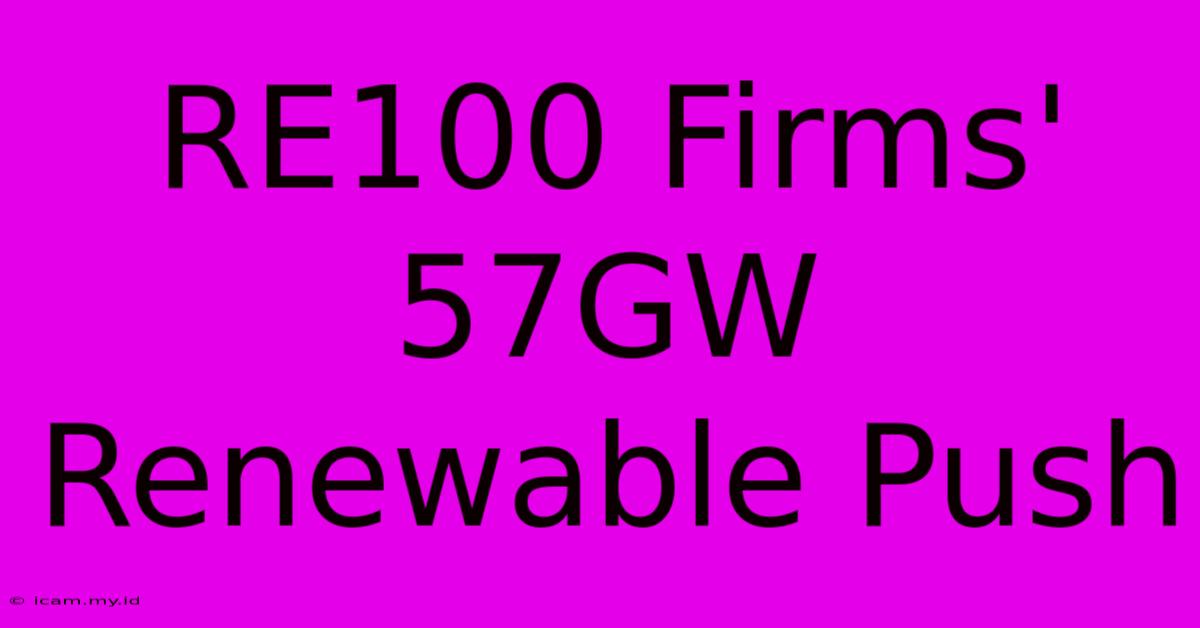 RE100 Firms' 57GW Renewable Push