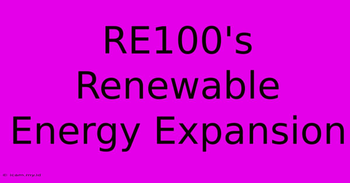 RE100's Renewable Energy Expansion