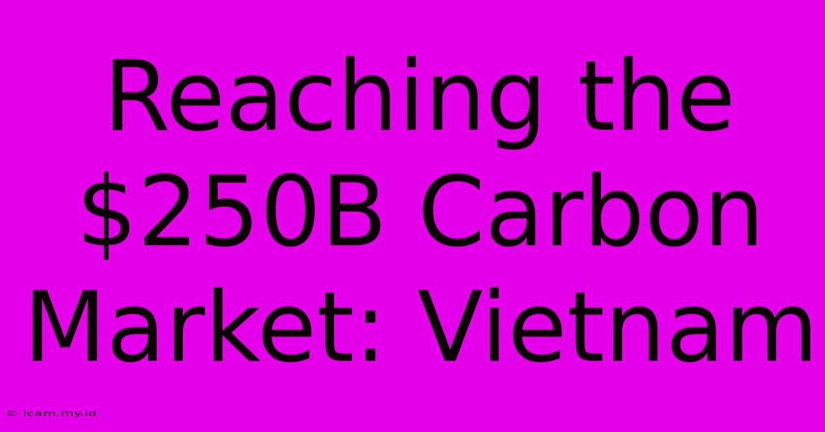 Reaching The $250B Carbon Market: Vietnam