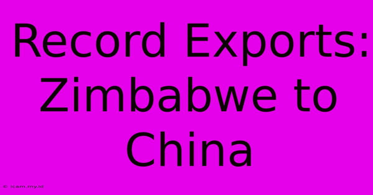 Record Exports: Zimbabwe To China