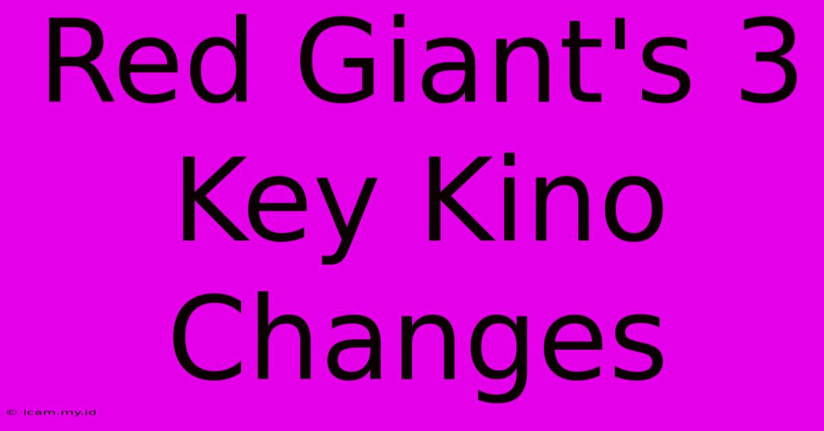 Red Giant's 3 Key Kino Changes