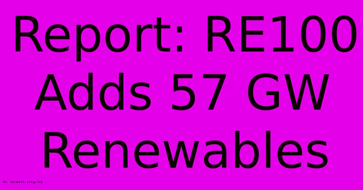 Report: RE100 Adds 57 GW Renewables