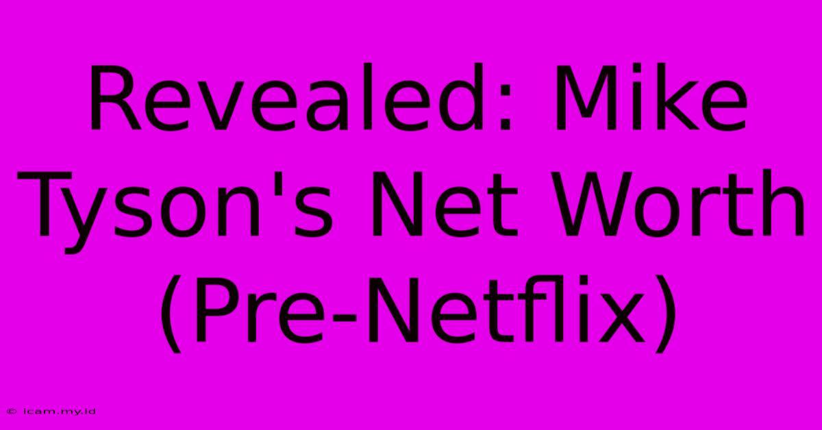 Revealed: Mike Tyson's Net Worth (Pre-Netflix)