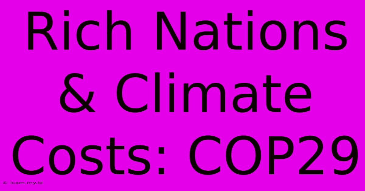 Rich Nations & Climate Costs: COP29