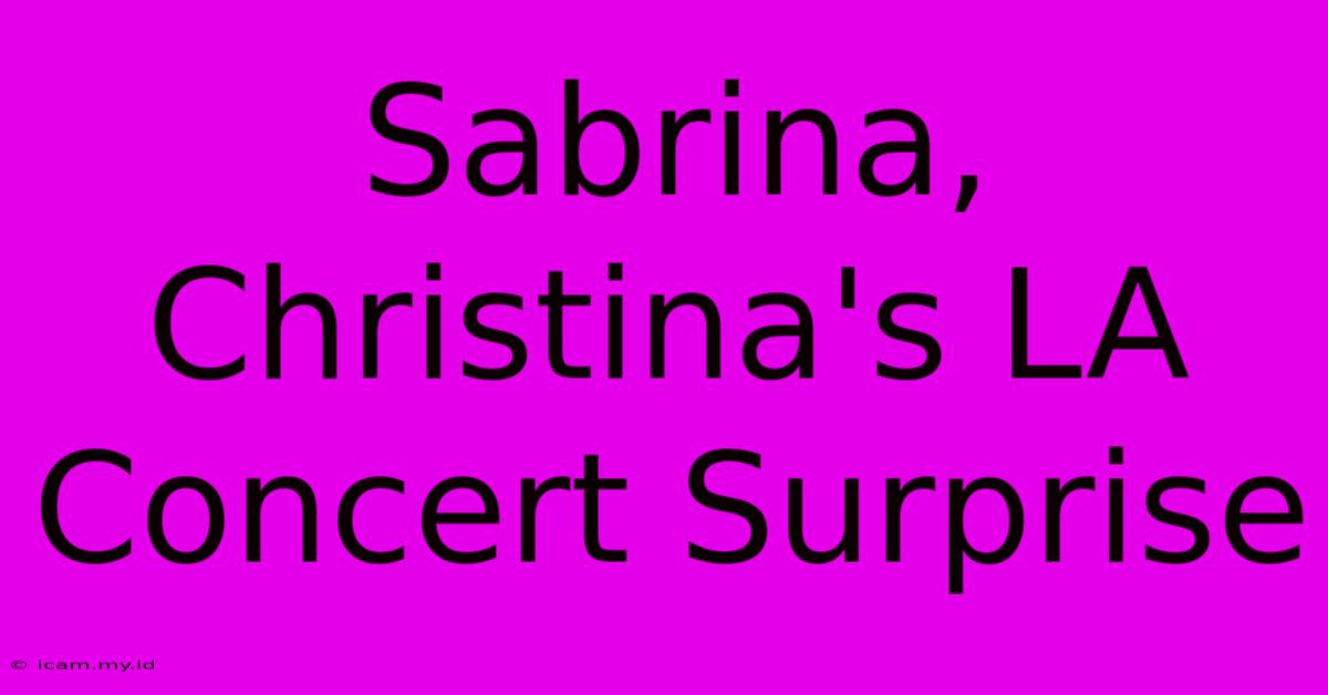 Sabrina, Christina's LA Concert Surprise