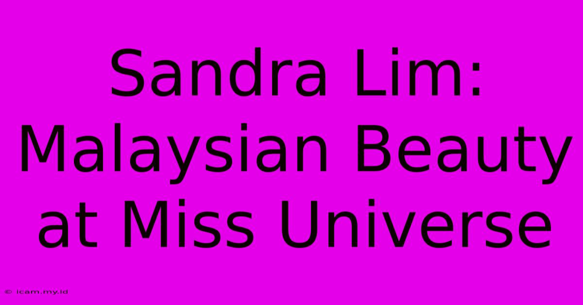 Sandra Lim: Malaysian Beauty At Miss Universe