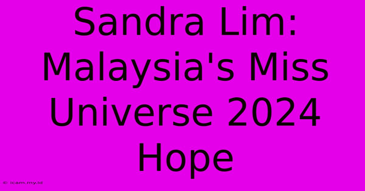 Sandra Lim: Malaysia's Miss Universe 2024 Hope