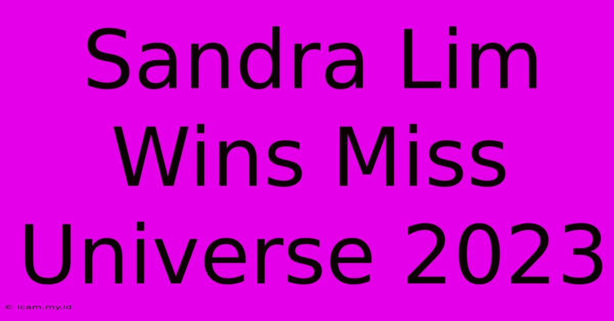 Sandra Lim Wins Miss Universe 2023