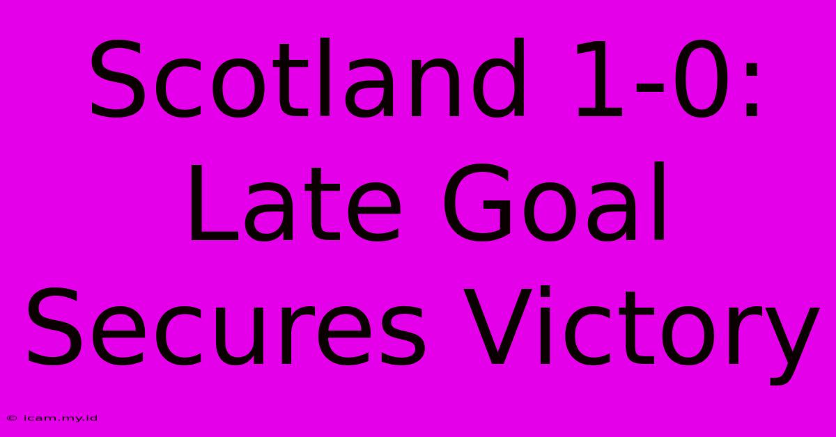 Scotland 1-0: Late Goal Secures Victory