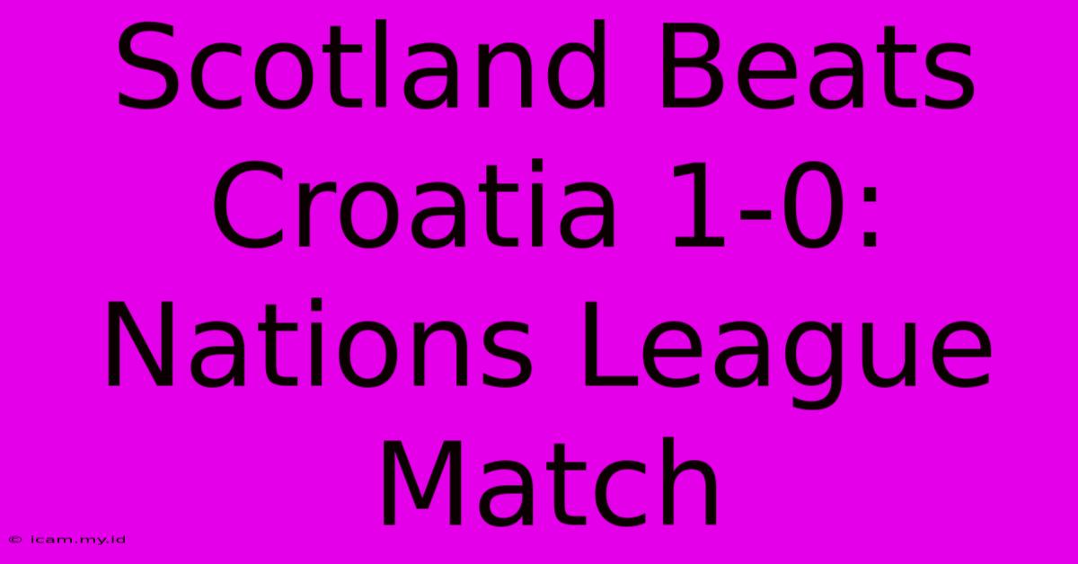 Scotland Beats Croatia 1-0: Nations League Match