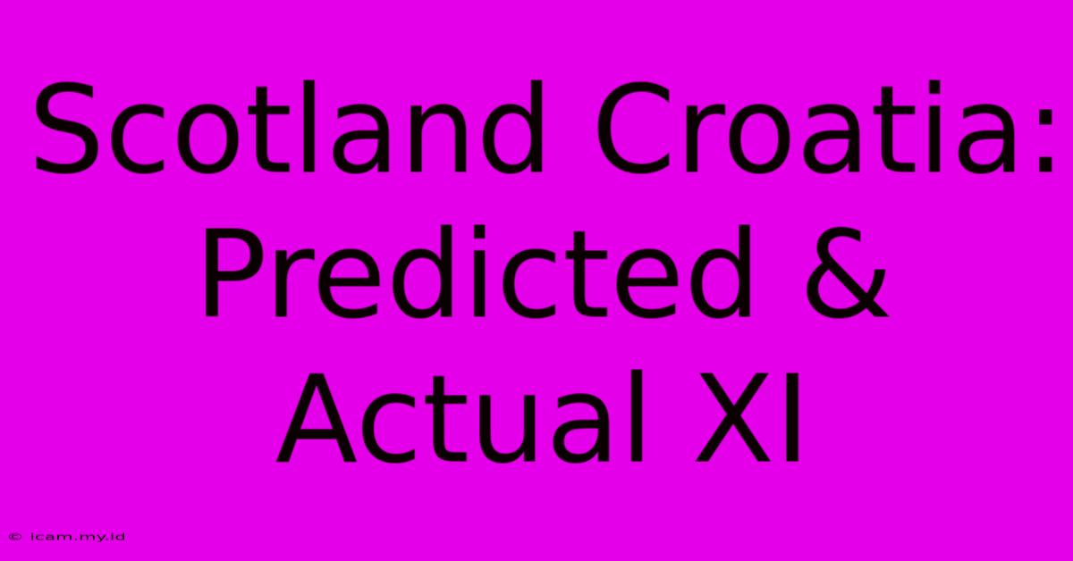 Scotland Croatia: Predicted & Actual XI