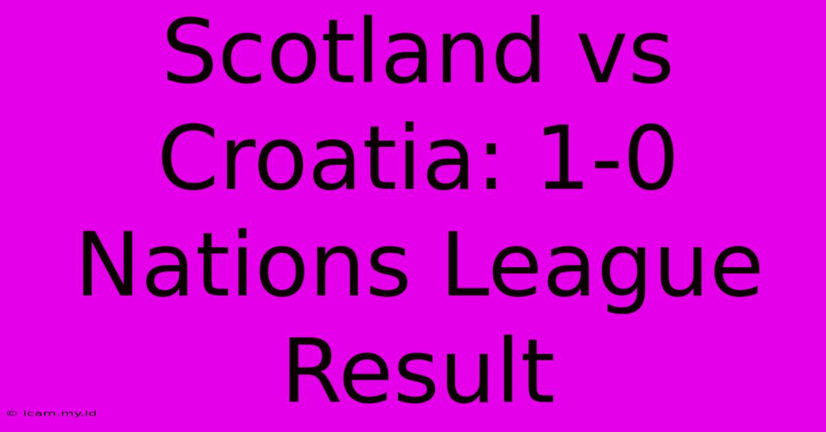 Scotland Vs Croatia: 1-0 Nations League Result Scotland Vs Croatia: 1-0 Nations League Result