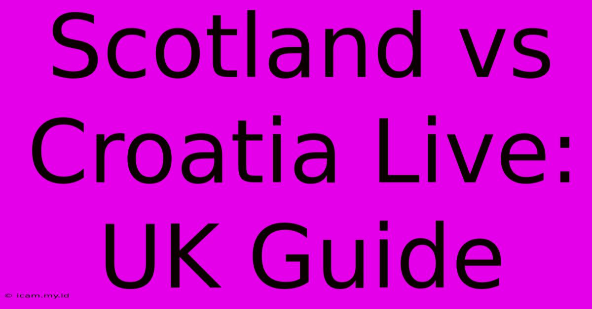 Scotland Vs Croatia Live: UK Guide