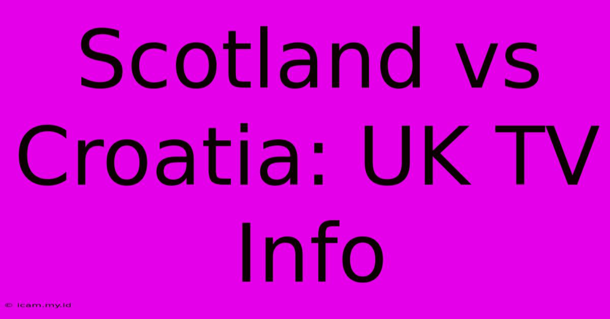 Scotland Vs Croatia: UK TV Info