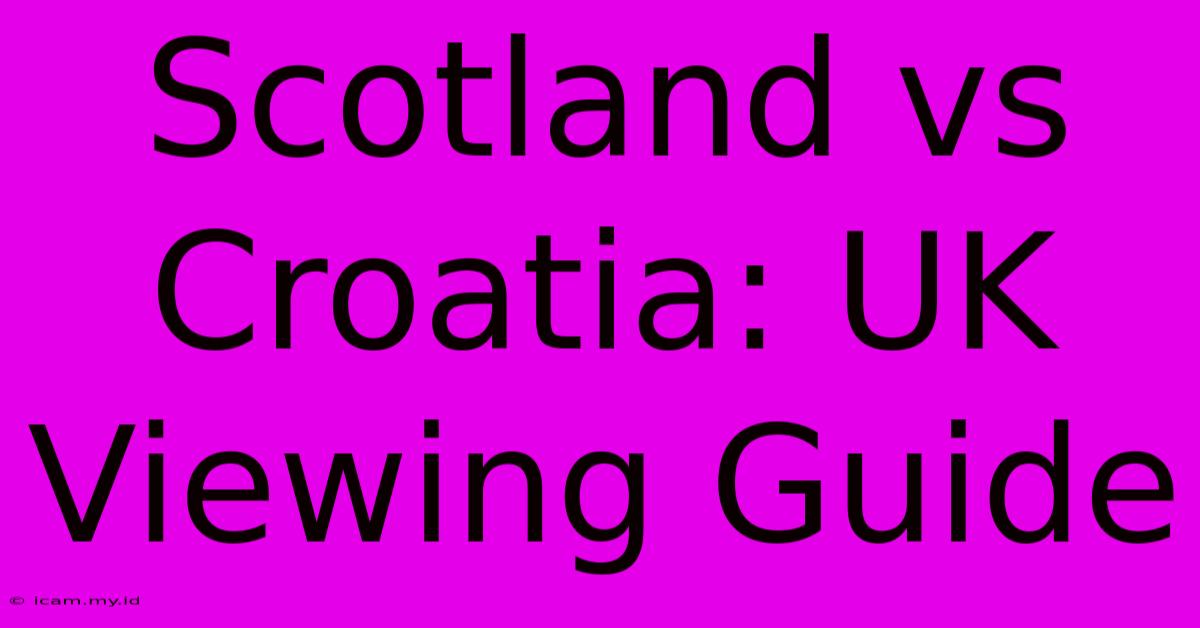 Scotland Vs Croatia: UK Viewing Guide