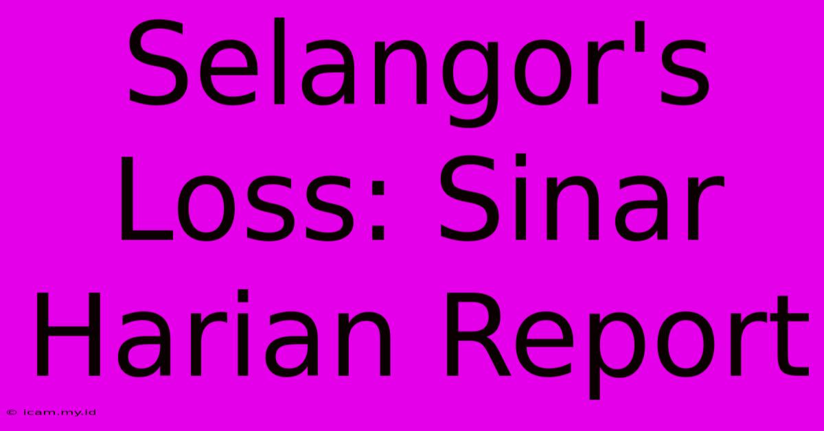 Selangor's Loss: Sinar Harian Report