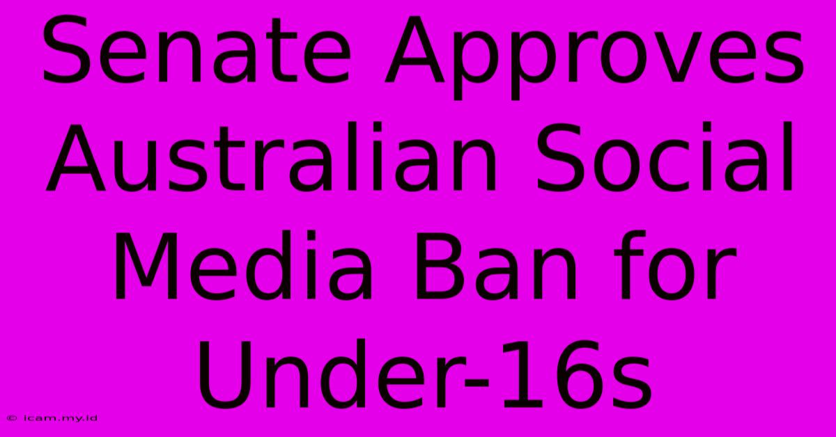 Senate Approves Australian Social Media Ban For Under-16s