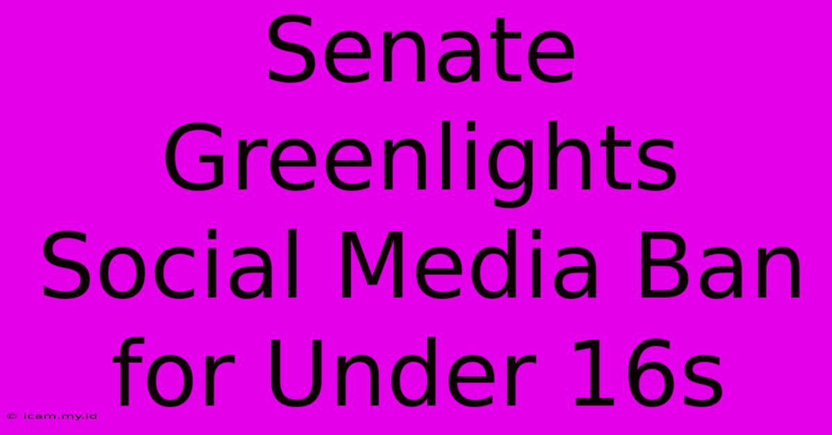 Senate Greenlights Social Media Ban For Under 16s