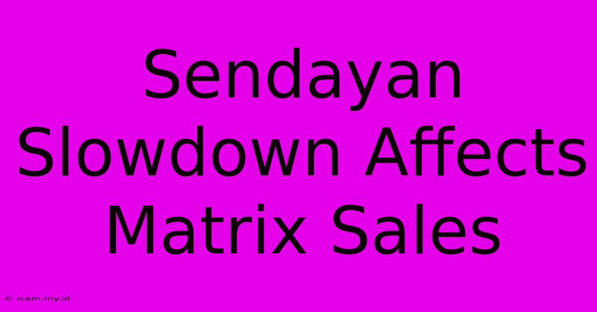 Sendayan Slowdown Affects Matrix Sales