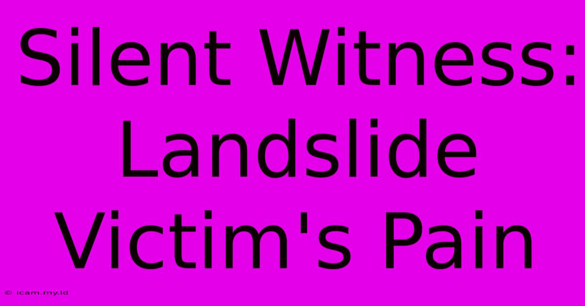 Silent Witness: Landslide Victim's Pain