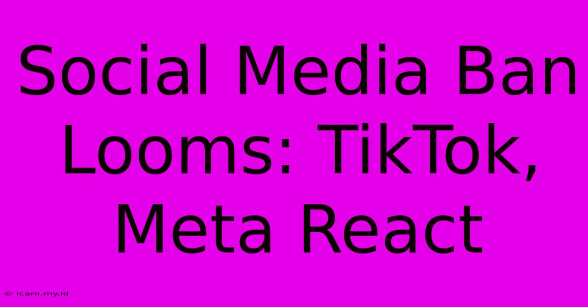 Social Media Ban Looms: TikTok, Meta React